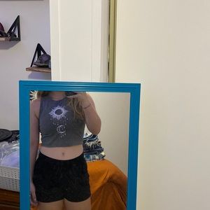 Grey and white cropped tank